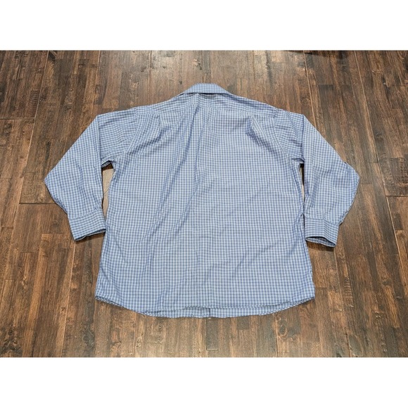 Tommy Hilfiger Shirt Mens Extra Large Blue Plaid Stretch Button Up Wrinkle Free - Picture 8 of 10